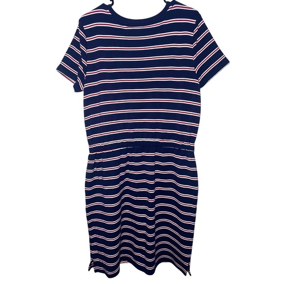 NWOT. Charter Club Womens Medium Striped Dress Drawstring Waist Pockets - Picture 5 of 6